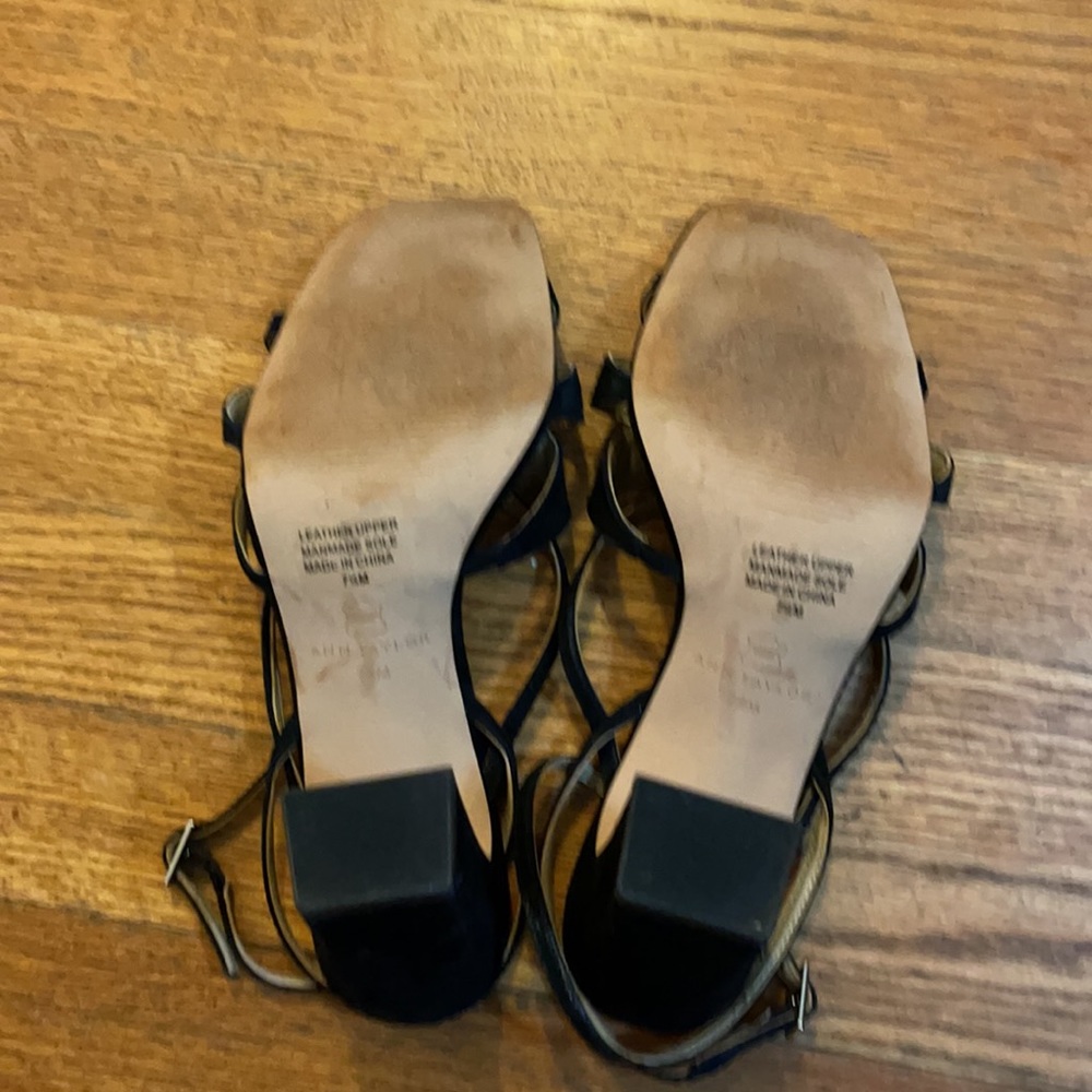 Ann Taylor Black Heeled Sandal 7 1/2 - Picture 4 of 7
